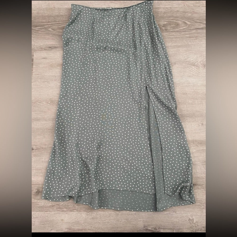 Abercrombie & Fitch Dark Gray Maxi Skirt with White Dots